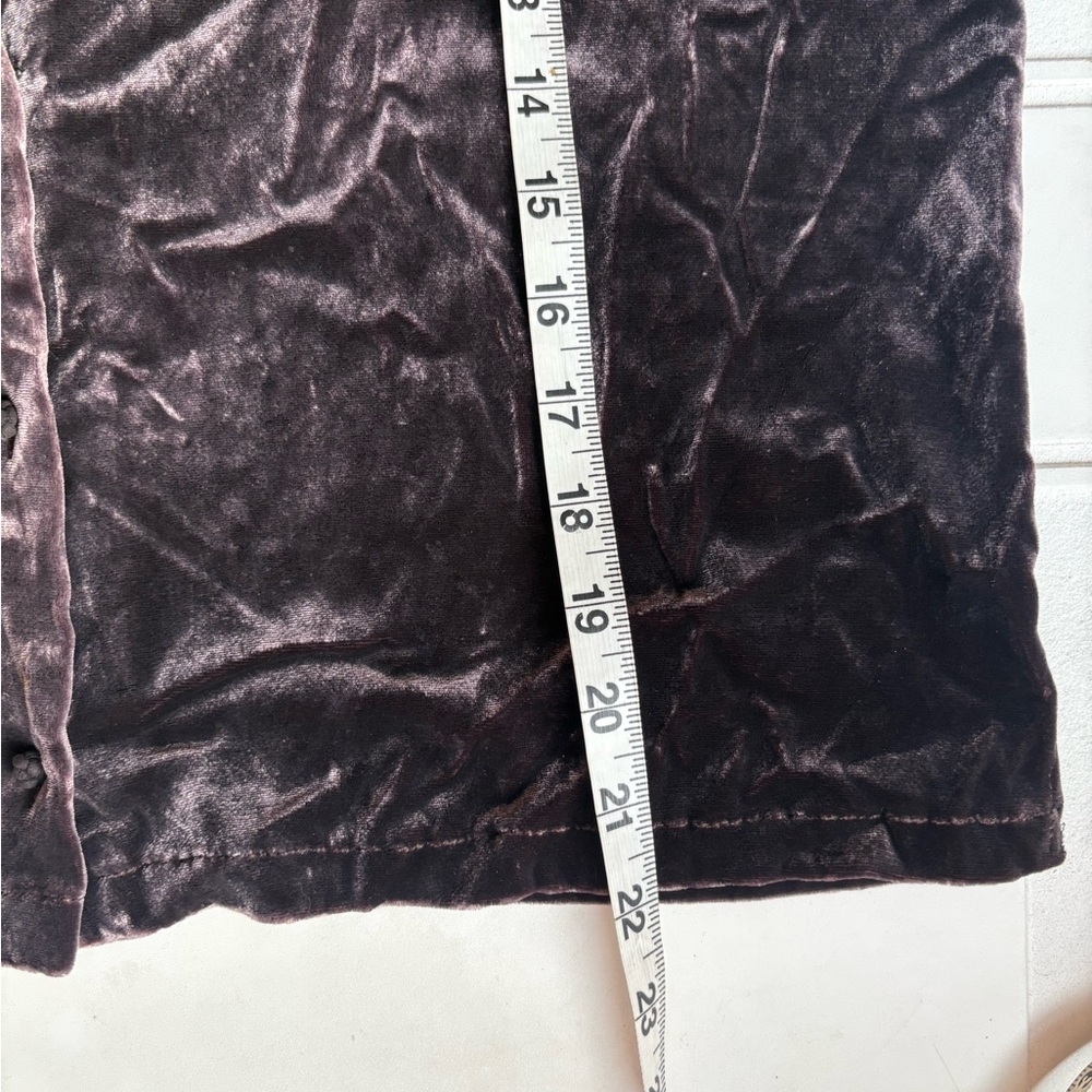 Eileen Fisher Long Sleeve Velvet Button Down Top Deep Purple Size Small - Picture 7 of 8